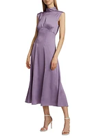 Tate Shirred Sleeveless Midi-Dress