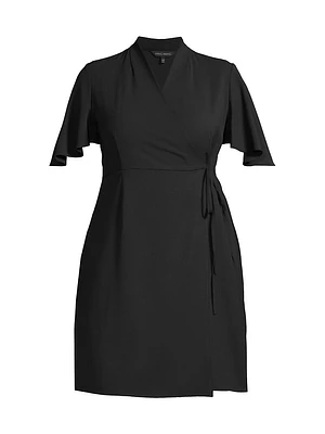 Butterfly-Sleeve Wrap Dress