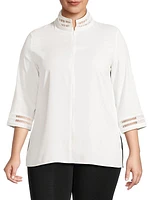 Quarter-Zip Lattice Top