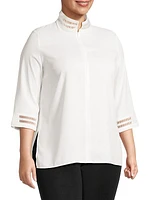 Quarter-Zip Lattice Top