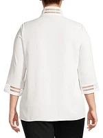 Quarter-Zip Lattice Top