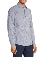 Striped Button-Front Slim-Fit Shirt