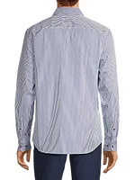 Striped Button-Front Slim-Fit Shirt