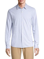 Microdot Button-Front Slim-Fit Shirt