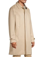 Balmacaan Cotton-Blend Coat