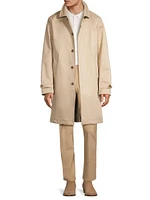 Balmacaan Cotton-Blend Coat