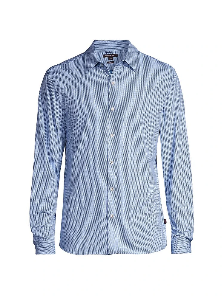 Stretch Button-Front Slim-Fit Shirt