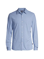 Stretch Button-Front Slim-Fit Shirt