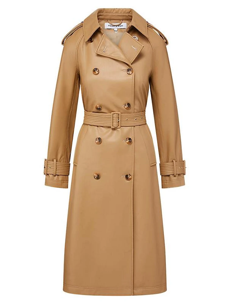 Conneley Dickey Faux Leather Trench Coat