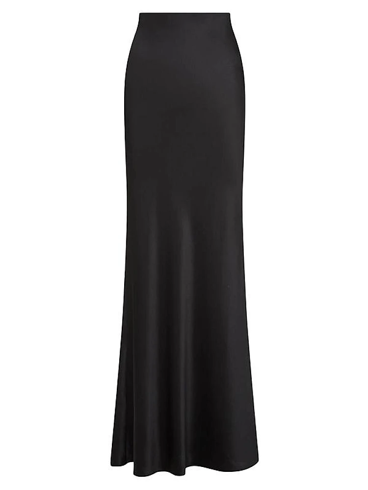 Silk-Blend Floor-Length Skirt