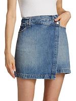 Ana Denim Asymmetric Miniskirt