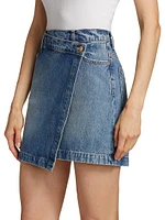 Ana Denim Asymmetric Miniskirt