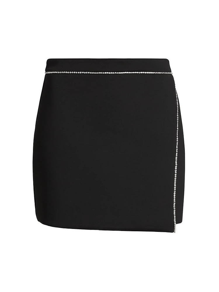 Embellished Scuba Miniskirt