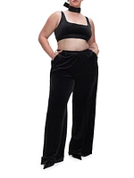 Velvet Wide-Leg Pant