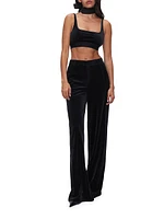 Velvet Wide-Leg Pant