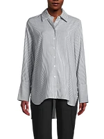 The Everyday Striped Cotton-Blend Shirt