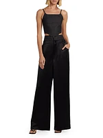 Simon Double-Layer Wide-Leg Trousers