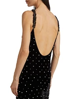 Aspen Rhinestone & Imitation Pearl Velvet Maxi Dress