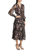 Kailo Silk Floral Tiered Maxi Dress