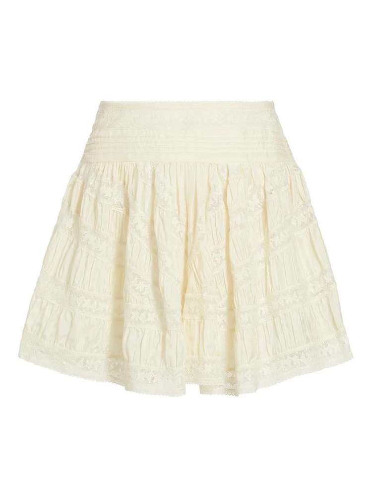 Olas Lace Pintuck Miniskirt