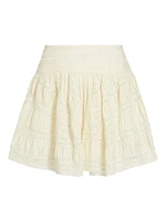 Olas Lace Pintuck Miniskirt