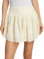 Olas Lace Pintuck Miniskirt