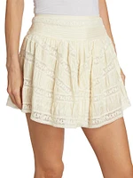 Olas Lace Pintuck Miniskirt