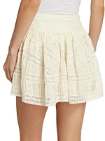 Olas Lace Pintuck Miniskirt