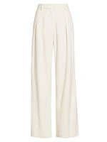 Adams Wool-Blend Pleated Wide-Leg Pants