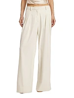 Adams Wool-Blend Pleated Wide-Leg Pants