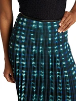 Piper Pleated Crepe Midi-Skirt