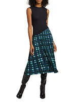 Piper Pleated Crepe Midi-Skirt