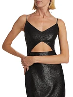 Femme Sequined Cut-Out Midi-Dress