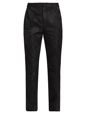 Rebel Jacquard Straight Crop Pants