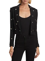 Jen Heart-Studded Crop Blazer