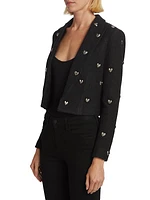 Jen Heart-Studded Crop Blazer