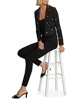 Jen Heart-Studded Crop Blazer