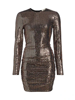 Sunny Sequined Long-Sleeve Minidress