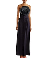 Sequined Floral Bandeau Top