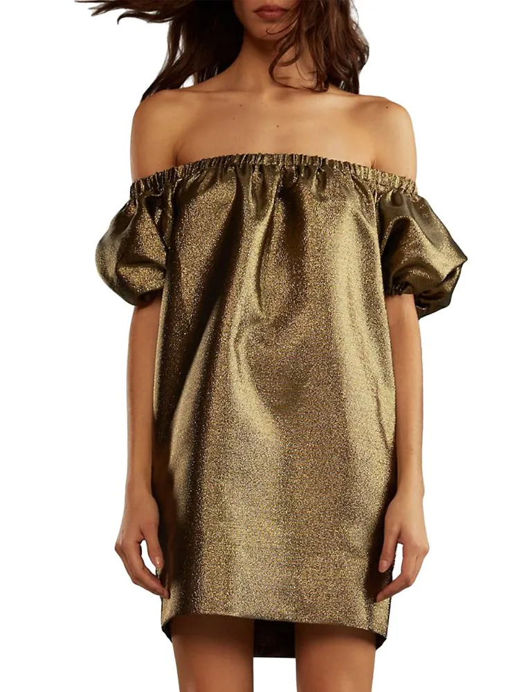 Metallic Off-The-Shoulder Minidress