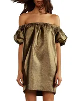 Metallic Off-The-Shoulder Minidress