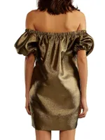 Metallic Off-The-Shoulder Minidress