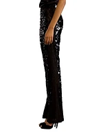 Lace Sequin Fit & Flare Pants