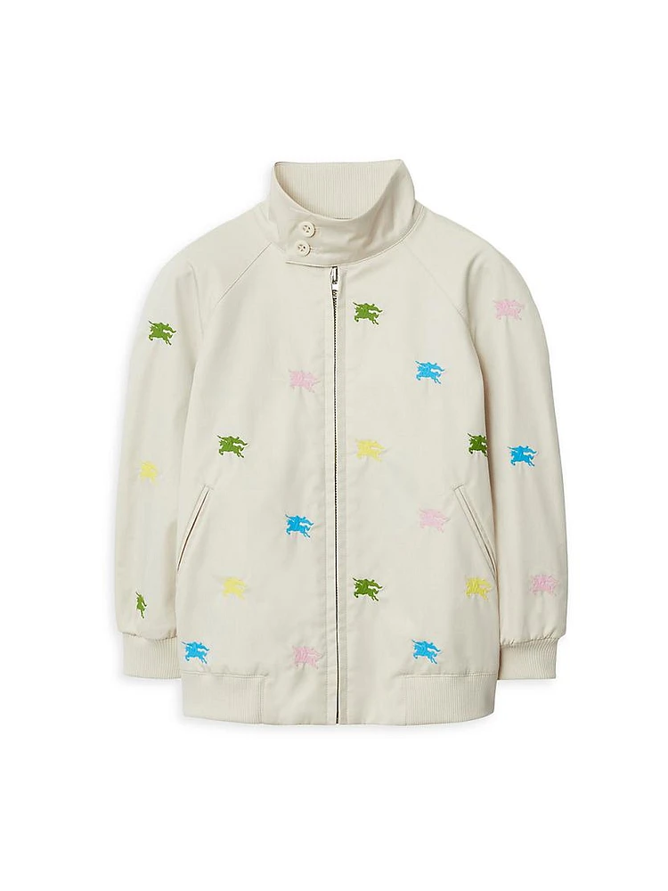 Little Girl's & Harrington Logo Embroidered Bomber Jacket