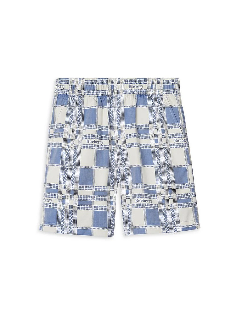 Little Boy's & Logo Check Jacquard Shorts