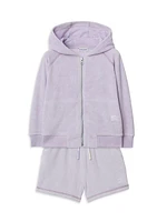 Little Girl's & Toweling Zip-Up Hoodie