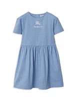 Little Girl's & Logo Embroidered T-Shirt Dress