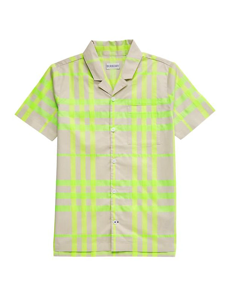 Little Boy's & Boy's Cotton Check Short-Sleeve Shirt