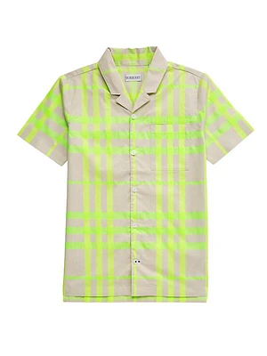 Little Boy's & Boy's Cotton Check Short-Sleeve Shirt