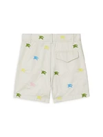 Little Girl's & Logo Embroidered Shorts